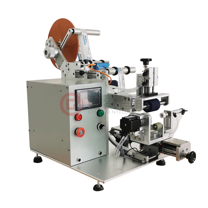 Semi-automatische yoghurt etiketteermachine